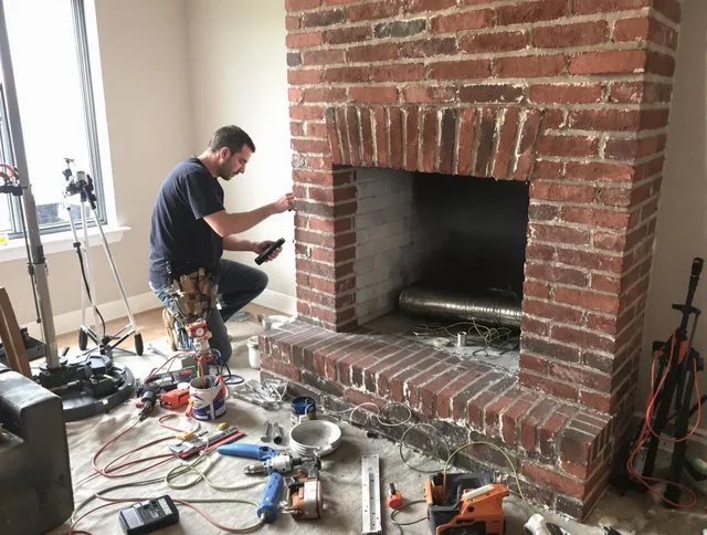 Jupiter Chimney Sweep specialist finalizing chimney liner service in Jupiter, FL