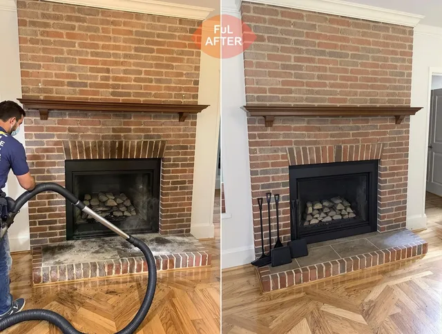 Jupiter Chimney Sweep carefully sanitizing a fireplace in Jupiter, FL