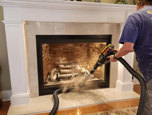 Fireplace cleaning performed by Jupiter Chimney Sweep in Jupiter, FL