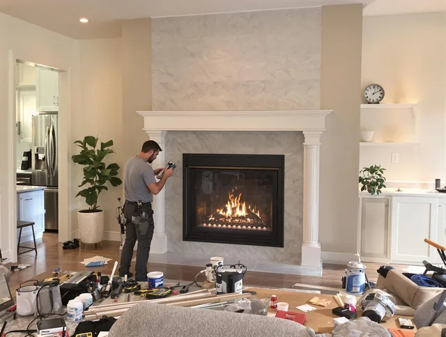 Newly installed fireplace by Jupiter Chimney Sweep in Jupiter, FL